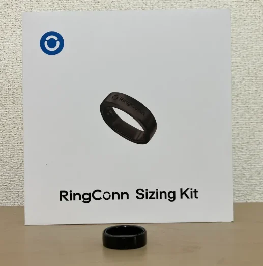 RinnConnサイジングキットの箱とリングのサイズ感